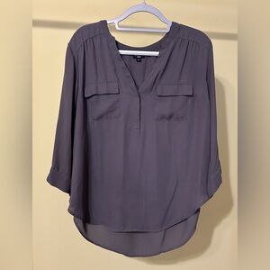Torrid Charcoal V-Neck Blouse